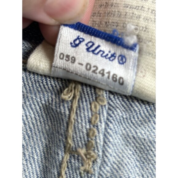 G Unit Jean Shorts Distressed Light Wash Men's 37 Jorts Y2K Baggy Skater Wide Le - Picture 4 of 10